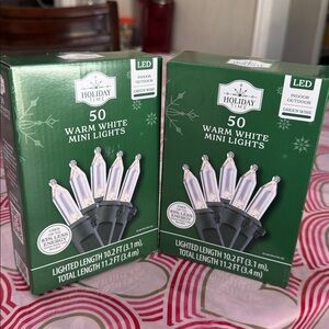 Holiday Time "Set of 2" 50-Count Mini Warm White LED Christmas String Lights
